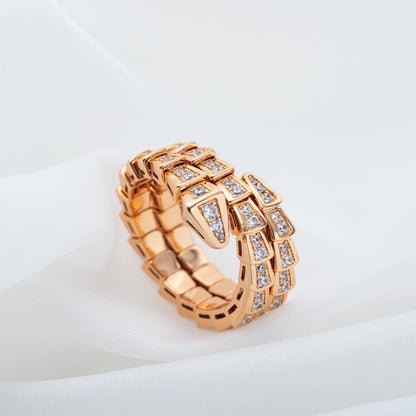 [Kincade Jewelery]SERPENTI RING PINK GOLD DIAMOND DOUBLE ROW