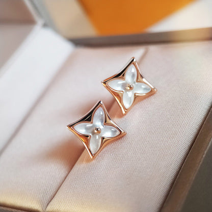 [Kincade Jewelery]STAR MOP PINK GOLD EARRINGS