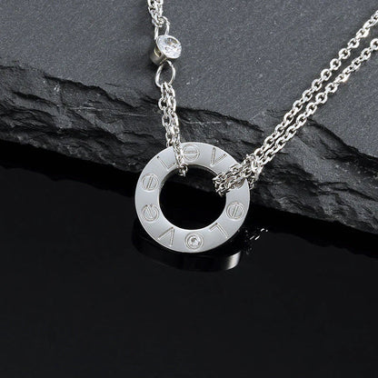 [Kincade Jewelery]LOVE NECKLACE 16MM 2 DIAMONDS