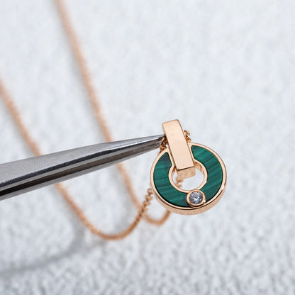 [Kincade Jewelery]GARI NECKLACE PINK GOLD MALACHITE