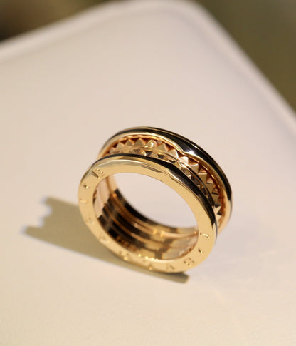 [Kincade Jewelery]ZERO 1 PINK GOLD BLACK CERAMIC RING