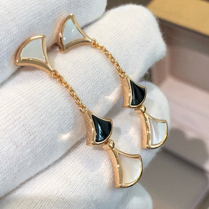 [Kincade Jewelery]DREAM EARRINGS 3 MOTIFS ONYX MOP PINK GOLD