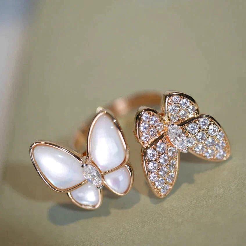 [Kincade Jewelery]TWIN BUTTERFLY DIAMOND MOP RING