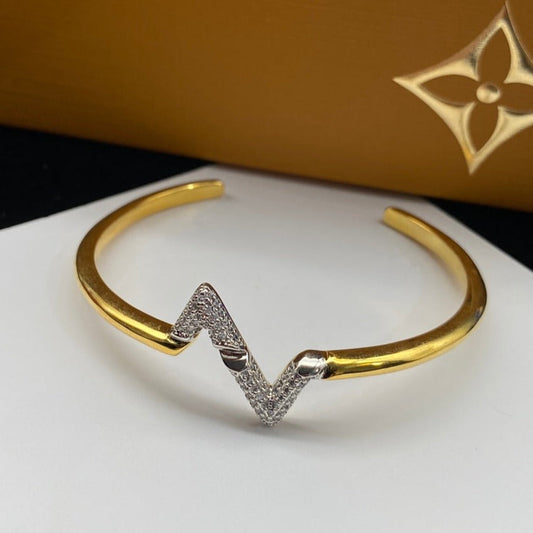 [Kincade Jewelery]VOLTE UPSITE DOWN DIAMOND GOLD OPEN BRACELET