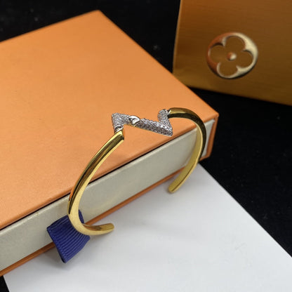 [Kincade Jewelery]VOLTE UPSITE DOWN DIAMOND GOLD OPEN BRACELET