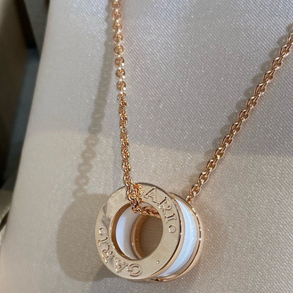 [Kincade Jewelery]ZERO 1 WHITE CERAMIC PINK GOLD NECKLACE