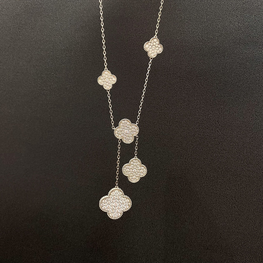 [Kincade Jewelery]Kincade 5 MOTIFS SILVER DIAMONDS NECKLACE