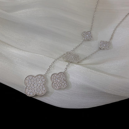 [Kincade Jewelery]Kincade 5 MOTIFS SILVER DIAMONDS NECKLACE