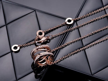 [Kincade Jewelery]ZERO 1 PINK GOLD DIAMOND OPEN NECKLACE