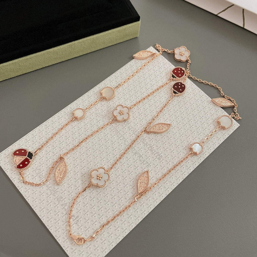 [Kincade Jewelery]LUCKY SPRING 15 MOTIFS ROSE GOLD NECKLACE