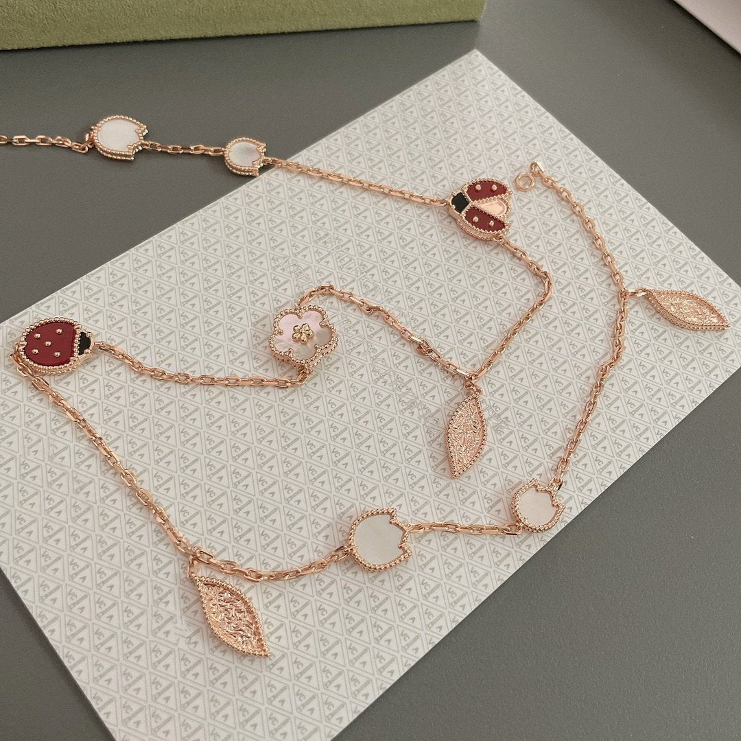 [Kincade Jewelery]LUCKY SPRING 15 MOTIFS ROSE GOLD NECKLACE