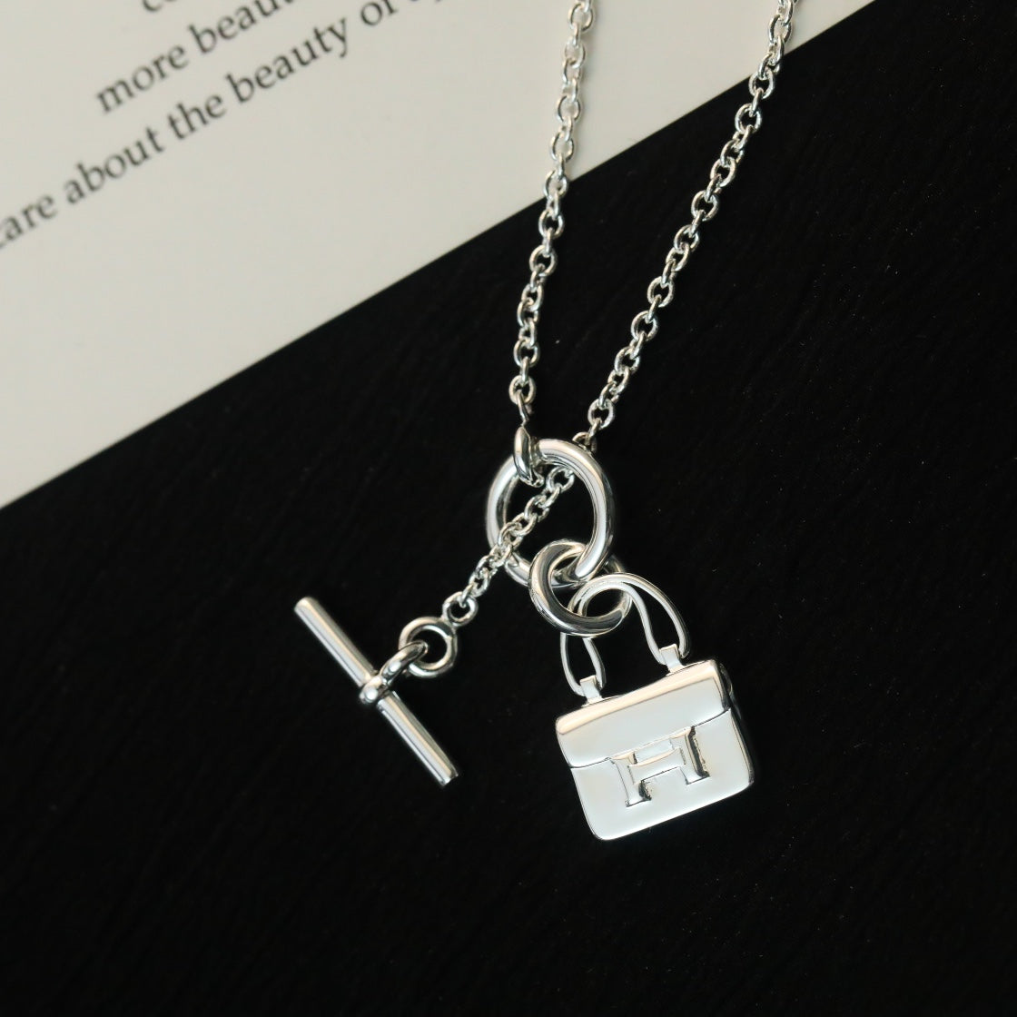 [Kincade Jewelery]POP H PEDANT SILVER NECKLACE