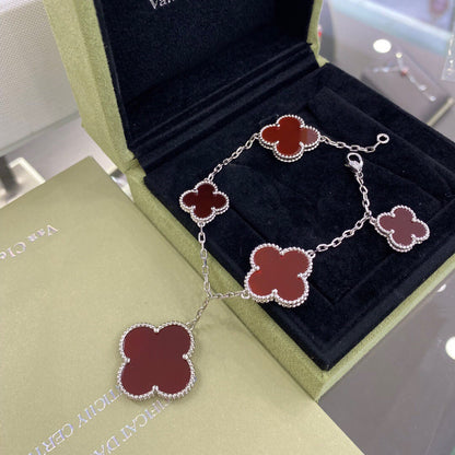[Kincade Jewelery]Kincade 5 MOTIFS SIVLER CARNELIAN BRACELET