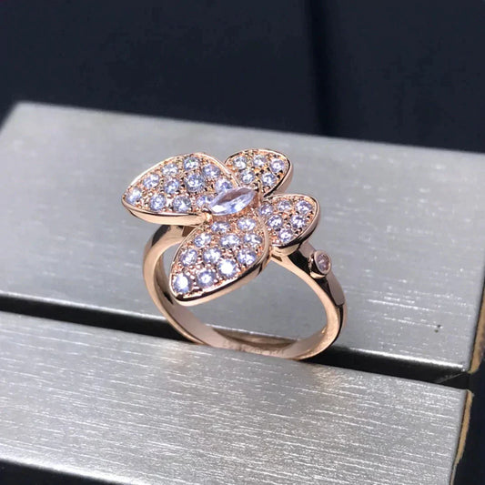 [Kincade Jewelery]BUTTERFLY PINK GOLD DIAMOND RING