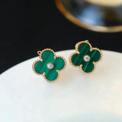 [Kincade Jewelery]Kincade MEDIUM 1 MOTIFS MALACHITE DIAMOND EARRINGS