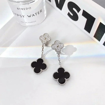 [Kincade Jewelery]Kincade 2 MOTIFS  DIAMOND ONYX EARRINGS SILVER