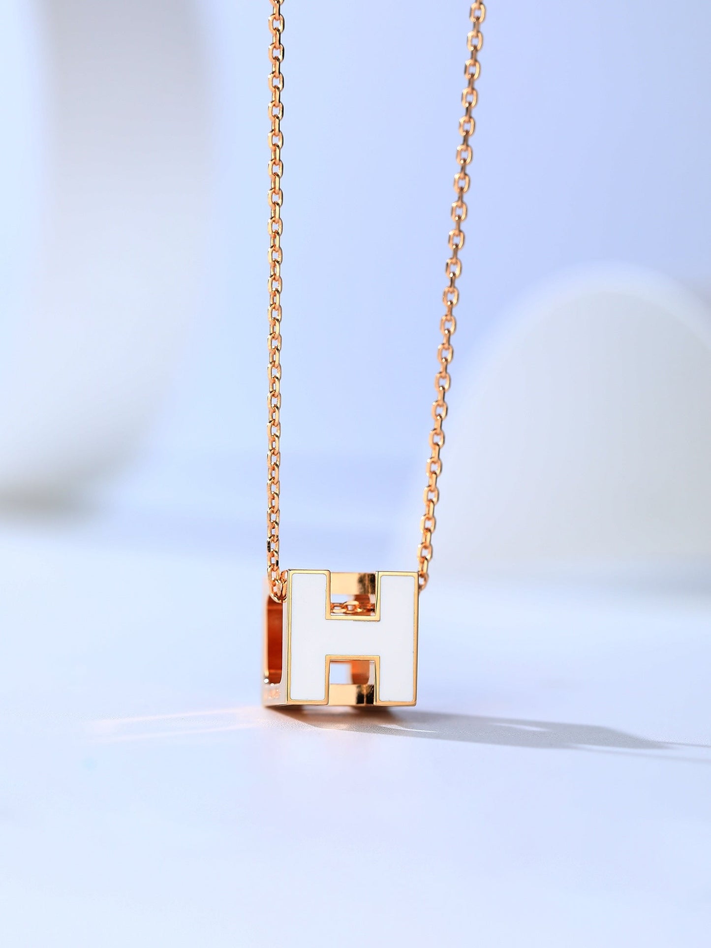 [Kincade Jewelery]H CAGE PINK GOLD NECKLACE