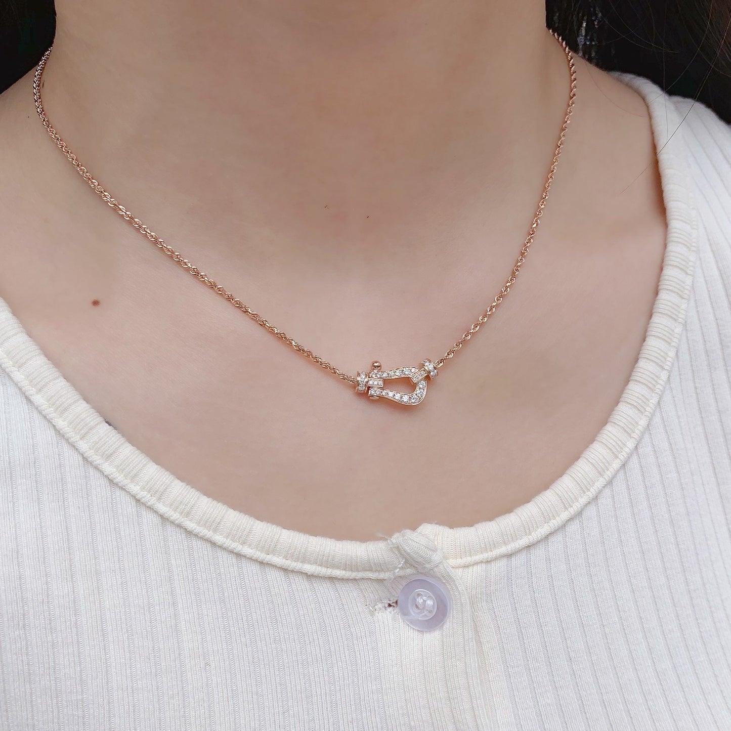 [Kincade Jewelery]FORCE 10 PINK GOLD DIAMOND NECKLACE