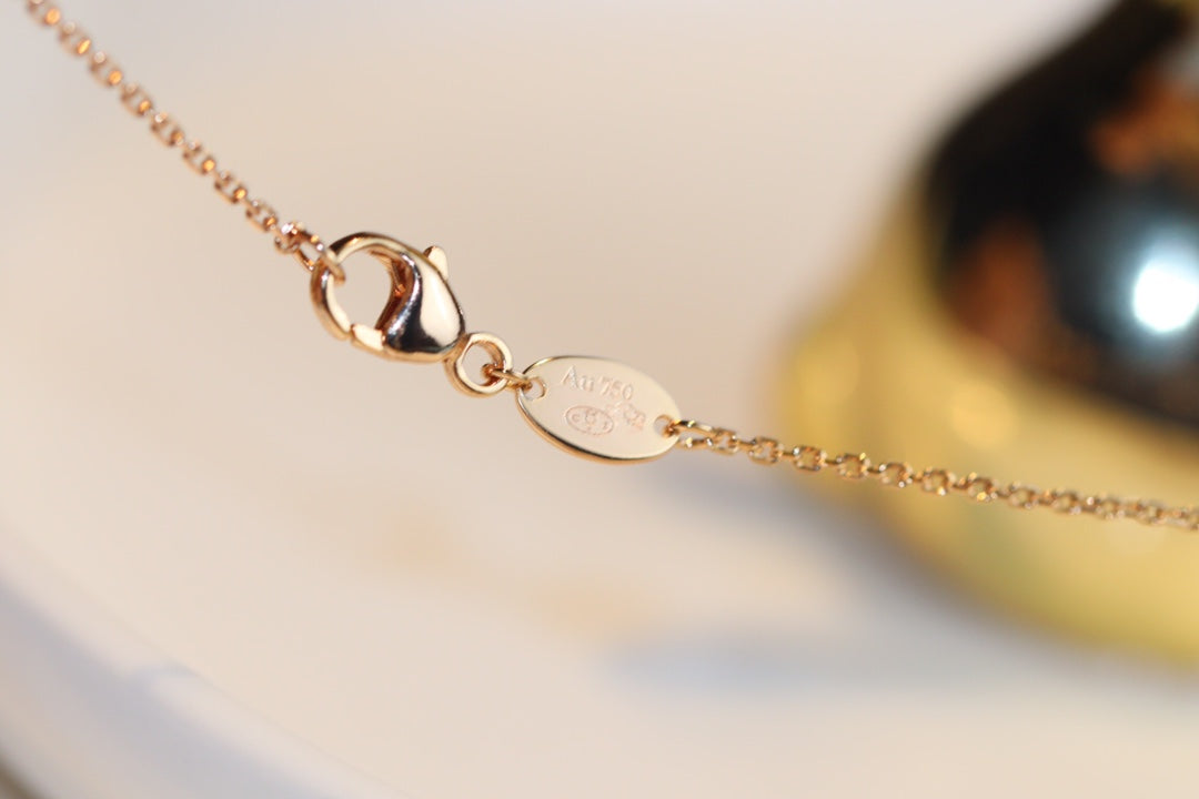 [Kincade Jewelery]JEUX MALACHITE 1 DIAMOND PINK GOLD NECKLACE