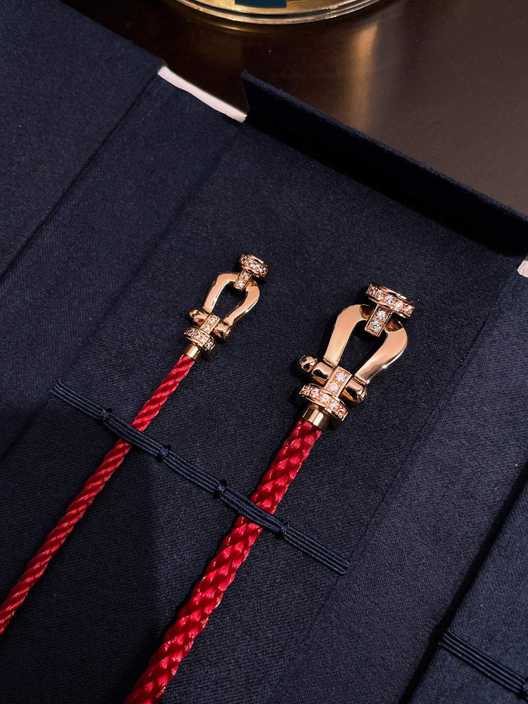 [Kincade Jewelery]FORCE 10 HALF DIAMOND PINK GOLD RED CORDERI LARGE AND MEDIUM MODEL