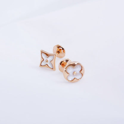 [Kincade Jewelery]STAR AND SUN PINK GOLD MOP STUD EARRINGS