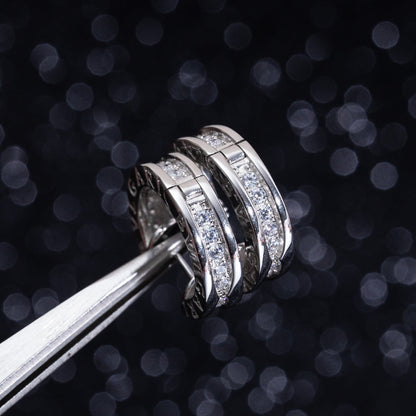 [Kincade Jewelery]ZERO 1 MINI SILVER DIAMOND EARRINGS