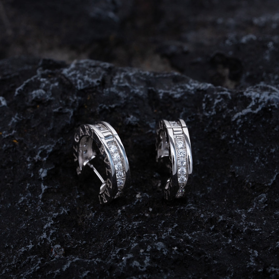 [Kincade Jewelery]ZERO 1 MINI SILVER DIAMOND EARRINGS