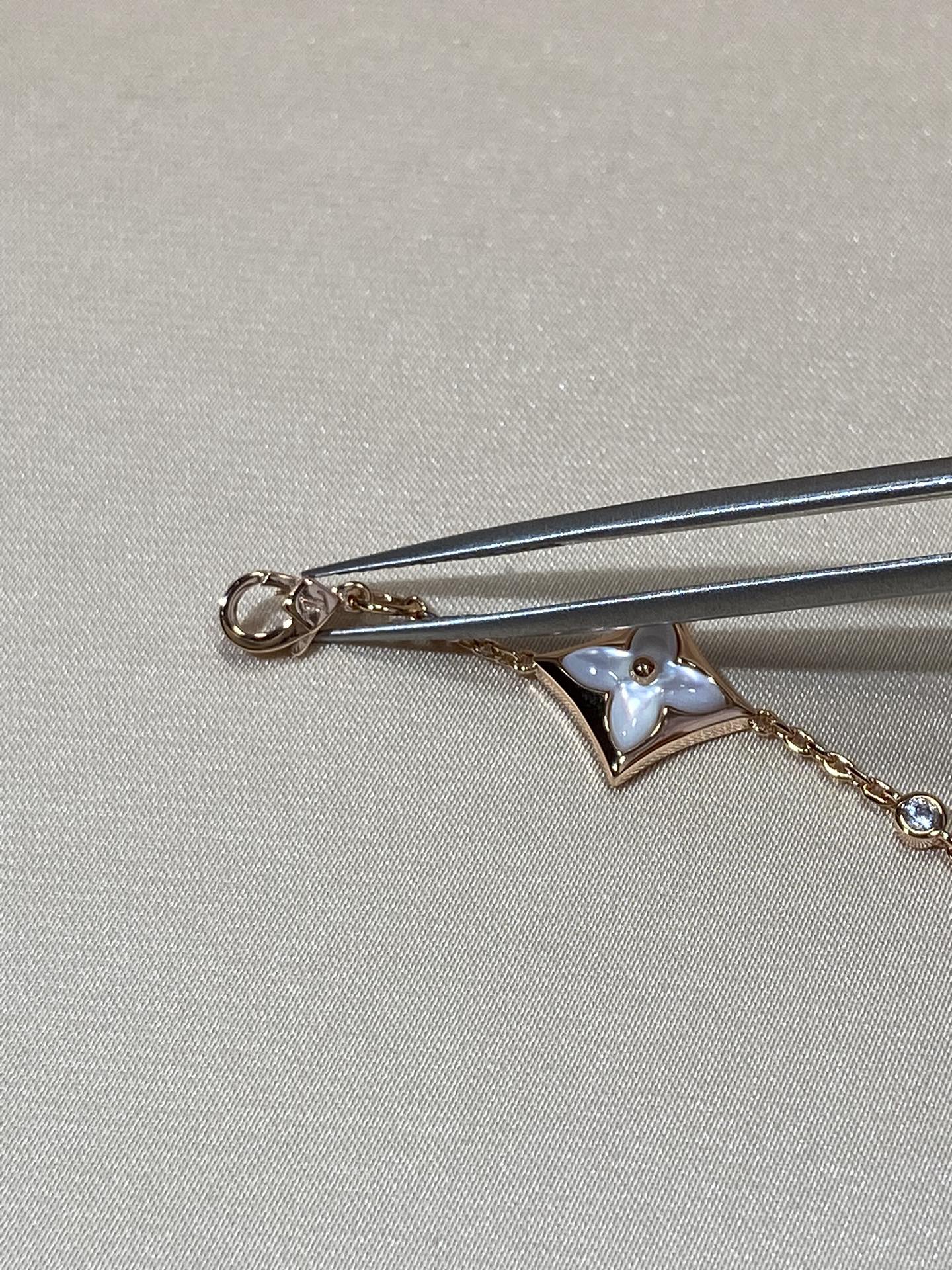 [Kincade Jewelery]STAR 4 MOTIF MOP DIAMOND PINK GOLD BRACELET