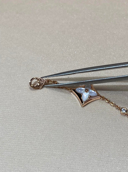 [Kincade Jewelery]STAR 4 MOTIF MOP DIAMOND PINK GOLD BRACELET