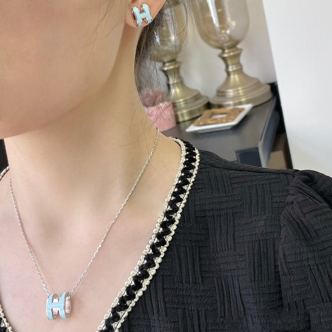 [Kincade Jewelery]POP H SKY BLUE NECKLACE