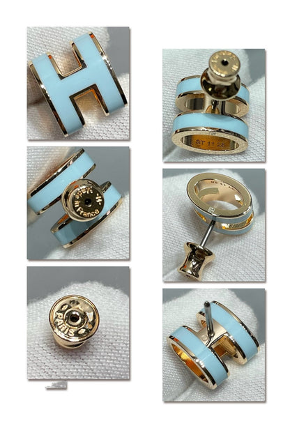 [Kincade Jewelery]POP H SKY BLUE STUD EARRINGS