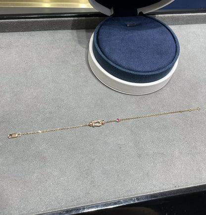 [Kincade Jewelery]FORCE 10 DIAMOND CHAIN LINK PINK GOLD BRACELET