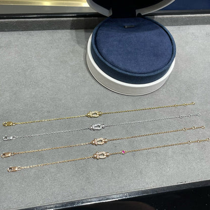 [Kincade Jewelery]FORCE 10 DIAMOND CHAIN LINK PINK GOLD BRACELET