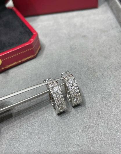 [Kincade Jewelery]LOVE 5.5MM DIAMOND PAVED EARRINGS