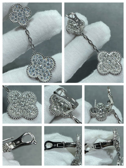 [Kincade Jewelery]Kincade 2 MOTIFS DIAMOND PAVED SILVER EARRINGS