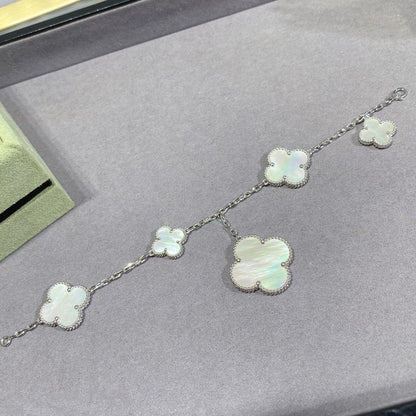 [Kincade Jewelery]Kincade 5 MOTIF WHITE MOP SILVER BRACELET