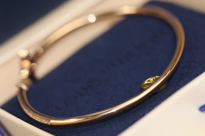 [Kincade Jewelery]IDYLLE PINK GOLD OPEN BRACELET DIAMOND PAVED