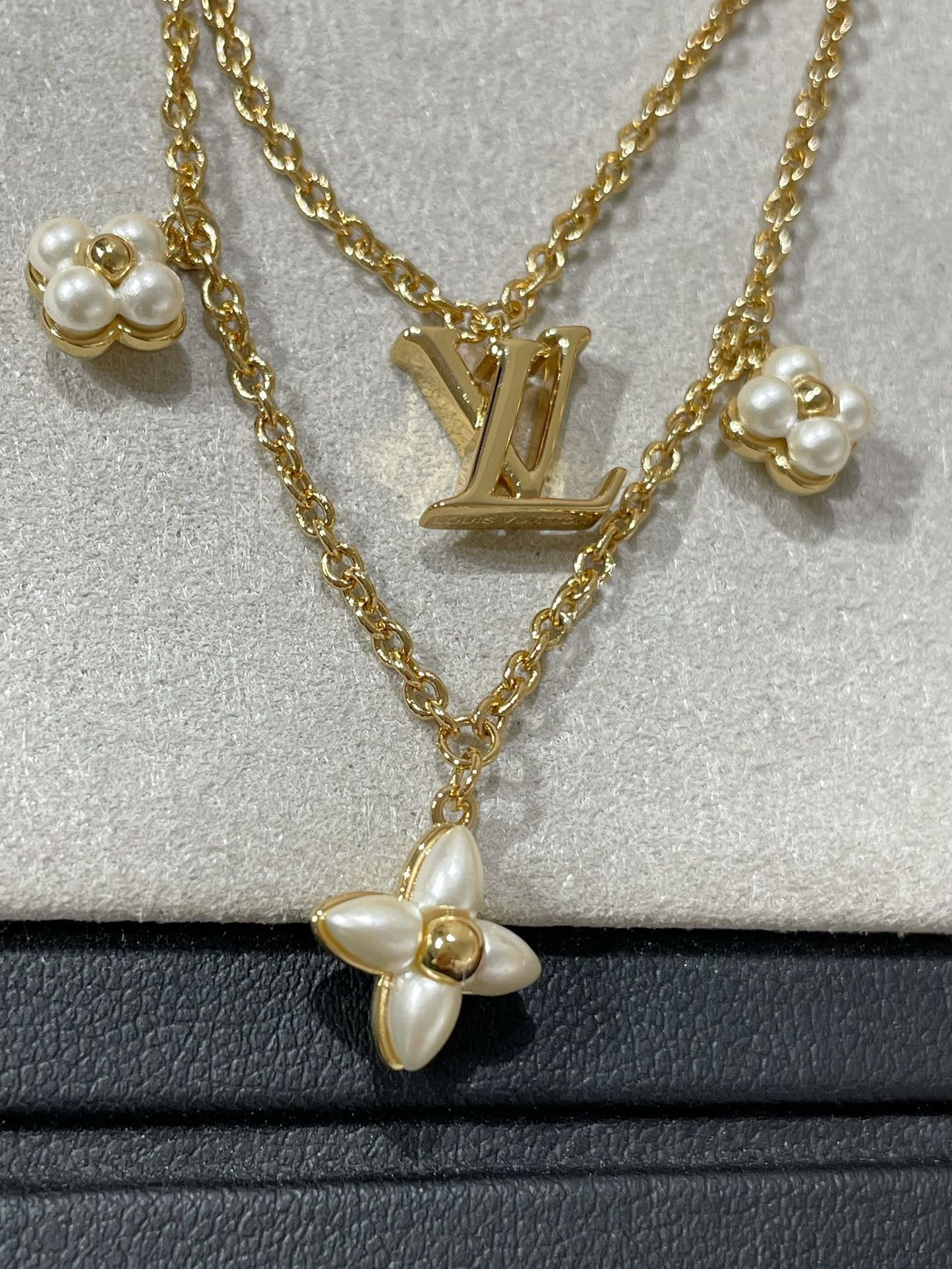 [Kincade Jewelery]FLOWERGRAM GOLD MOP DOUBLE ROW NECKLACE