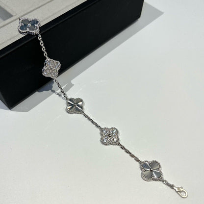 [Kincade Jewelery]Kincade 5 MOTIF SILVER DIAMOND BRACELET