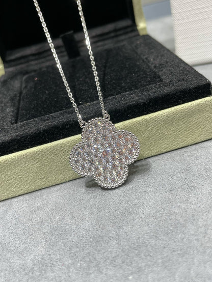 [Kincade Jewelery]Kincade 25MM LARGE PENDANT DIAMOND PAVED SILVER NECKLACE