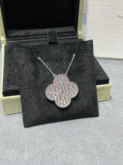 [Kincade Jewelery]Kincade 25MM LARGE PENDANT DIAMOND PAVED SILVER NECKLACE