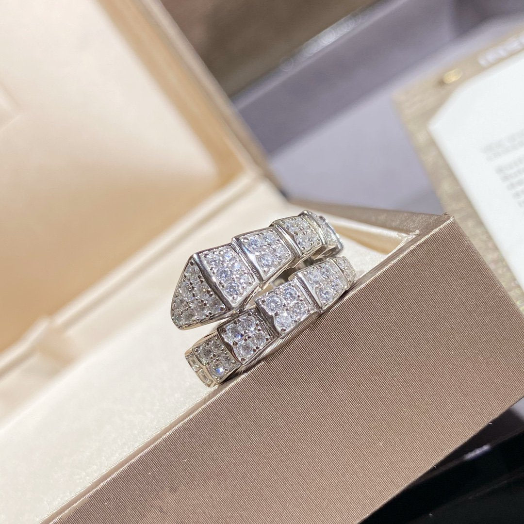 [Kincade Jewelery]SERPENTI RING SILVER DIAMOND PAVED