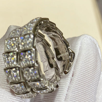 [Kincade Jewelery]SERPENTI DOUBLE RING SILVER DIAMOND PAVED