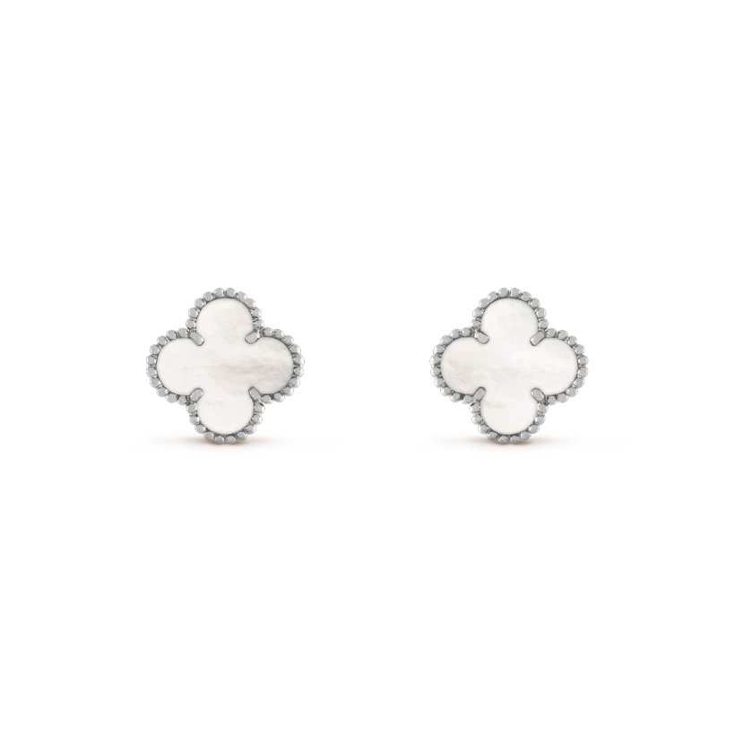 [Kincade Jewelery]Kincade MEDIUM 1 MOTIFS  WHITE MOP EARRINGS SILVER