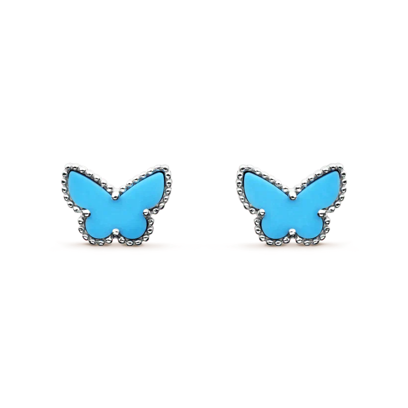 [Kincade Jewelery]BUTTERFLY TURQUOISE EARRINGS SILVER