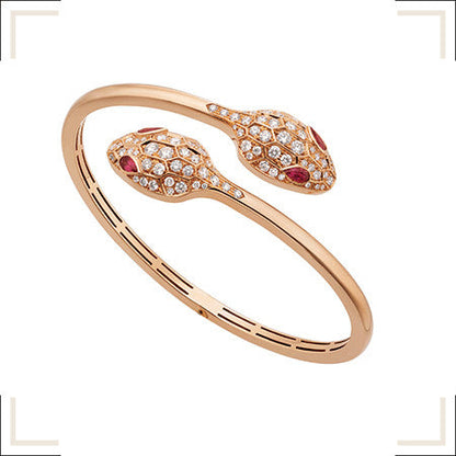 [Kincade Jewelery]SERPENTI BRACELET PINK GOLD DIAMOND DOUBLE SNAKE