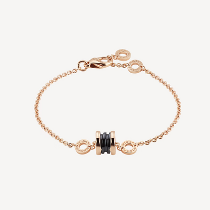 [Kincade Jewelery]ZERO 1 SOFT PINK GOLD AND BLACK CERAMIC BRACELET