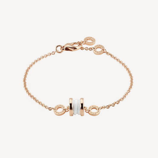 [Kincade Jewelery]ZERO 1 SOFT PINK GOLD AND WHITE CERAMIC BRACELET