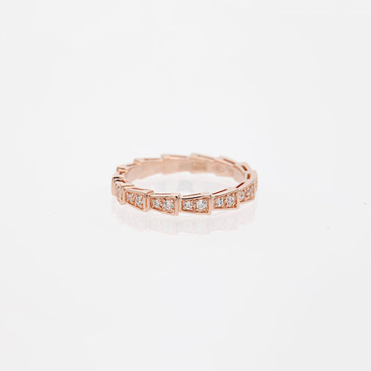 [Kincade Jewelery]SERPENTI RING PINK GOLD DIAMOND PAVED 3MM
