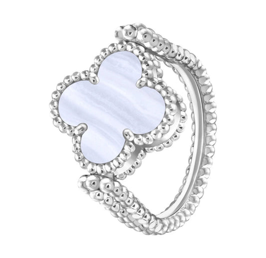 [Kincade Jewelery]CLOVER RIVERSIBLE PURPLE CHALCEDONY RING